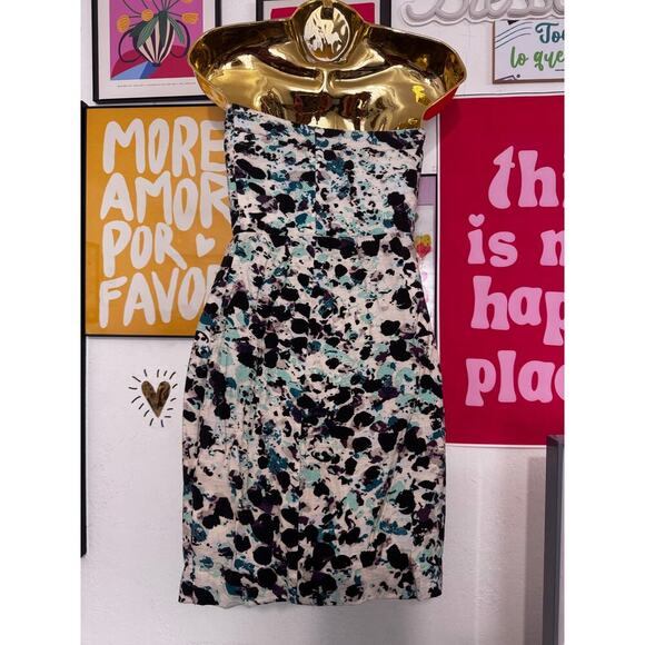 BCBGeneration Strapless Zip-Front Mini Dress – Size 4 – Abstract Print - Picture 2 of 5